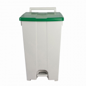 90LTR POLARIS PEDAL BIN GREY- GREEN LID