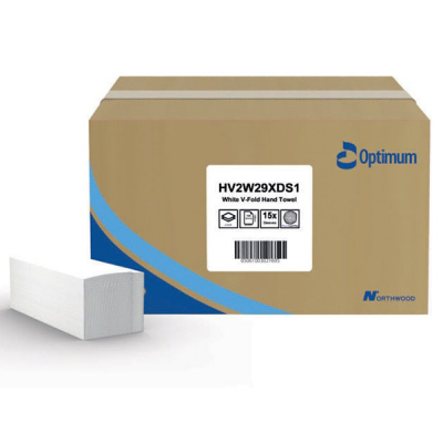 HV2W29 2PLY WHITE V-FOLD HAND TOWEL