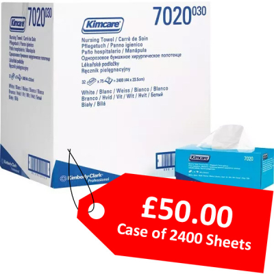 SI]7020 2PLY KIMCARE TOWEL WHITE 2400 SHEETS