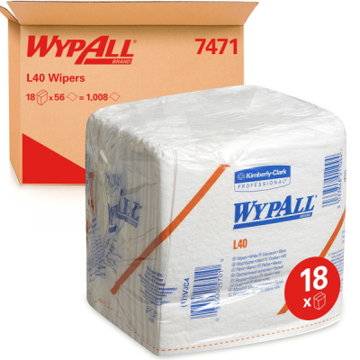7471 WYPALL L40 WHITE WIPERS Q FOLD  (18 PACKS)