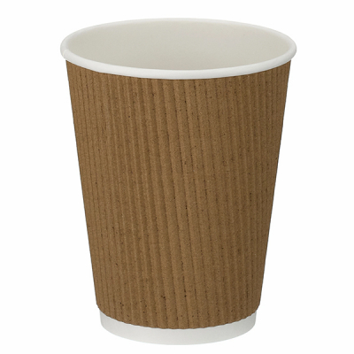 12oz BROWN RIPPLE COFFEE CUP (500) D02013